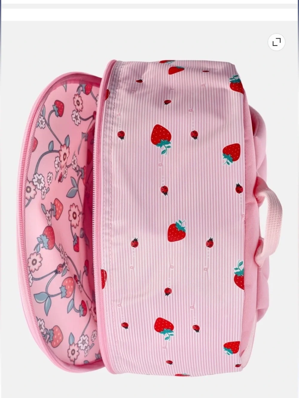 Wonder Nation Kids 17” Pink Berry Patch Strawberry 🍓 Floral Backpack NWT